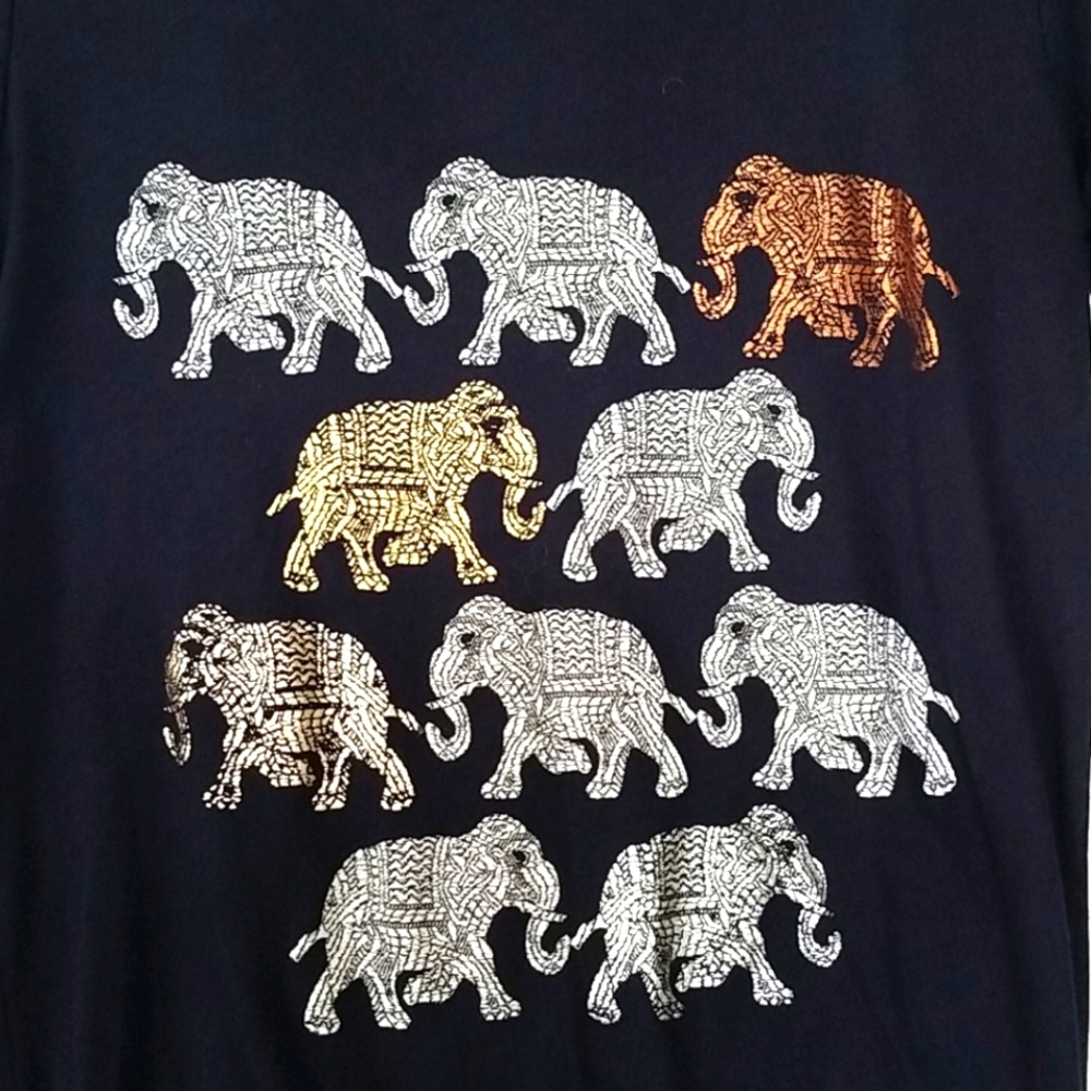J Crew Elephants Collector Graphic Tee Women's Size XS - Picture 3 of 5